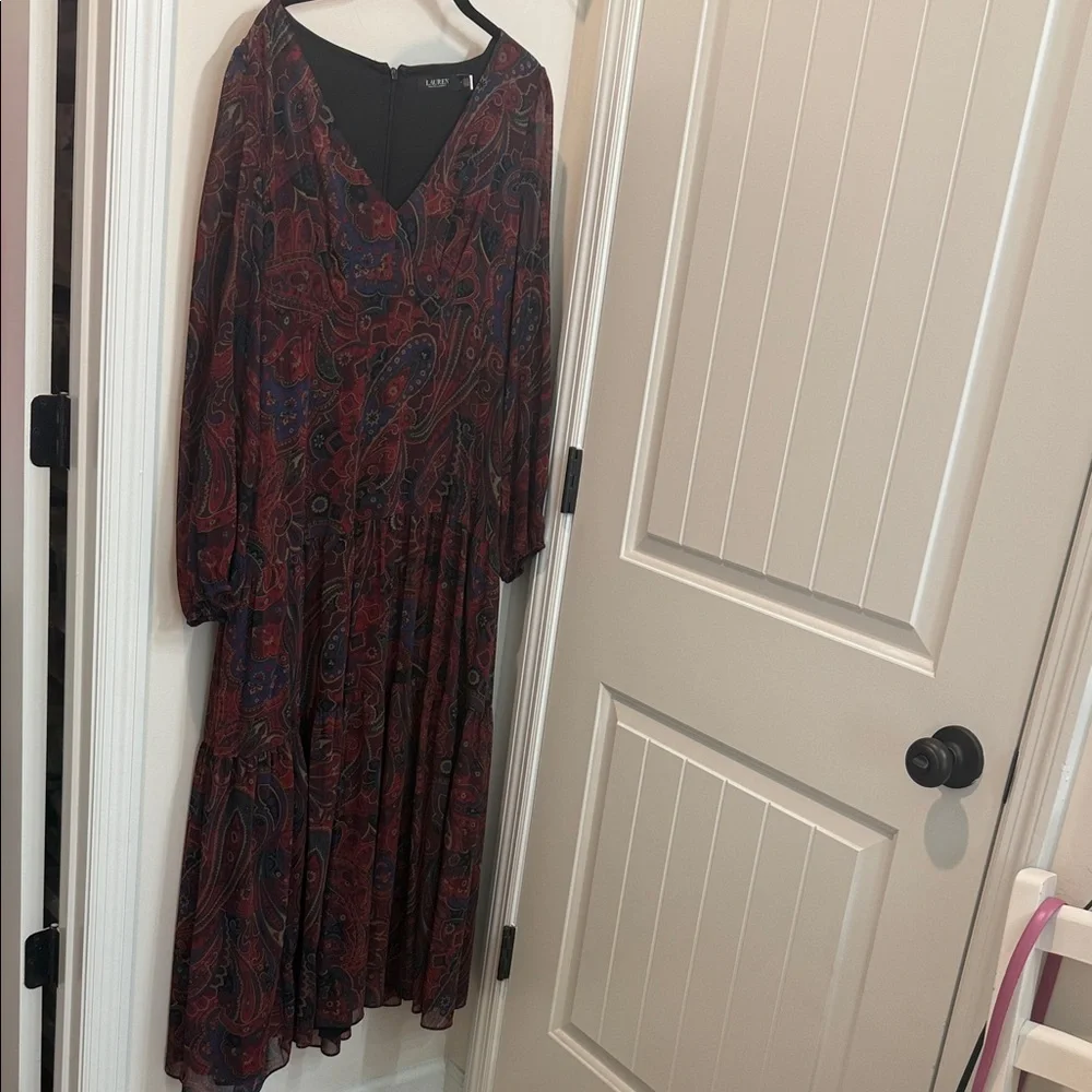 Lauren Ralph Lauren Multicolor Paisley Long Sleeve Dress